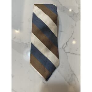 NOS NWT Vintage Kuppenheimer Stripe Shanttung Organzine Silk Tie 54 x 3.5 USA